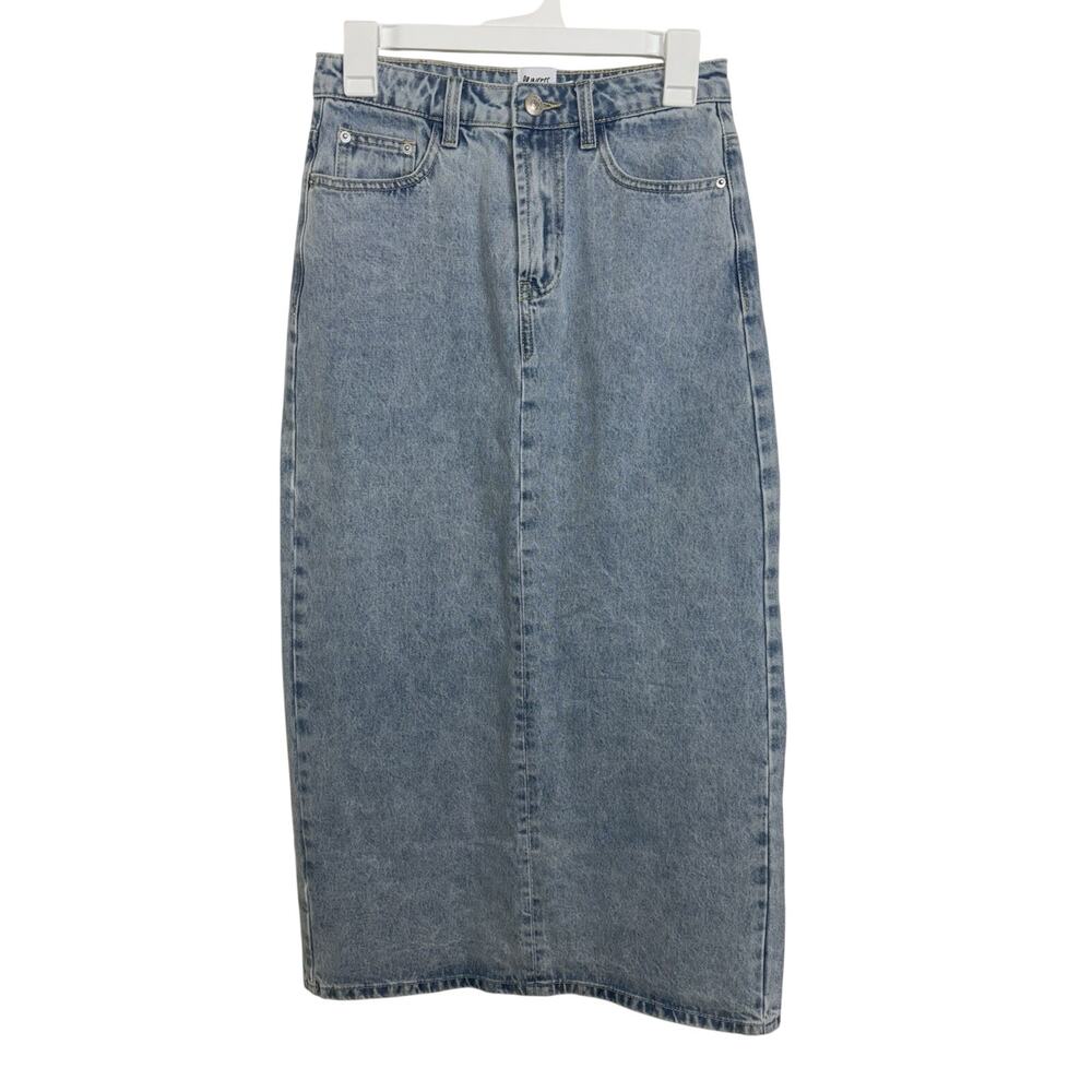 Princess Polly Light Wash Denim Maxi Skirt 4 Cottagecore Cowgirl Y2K Boho Grunge